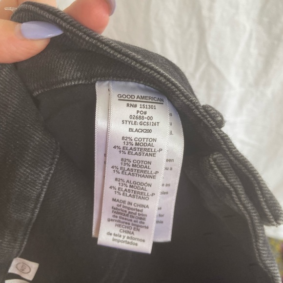 Good American Black Straight Leg Jeans Size 27 - Picture 6 of 16